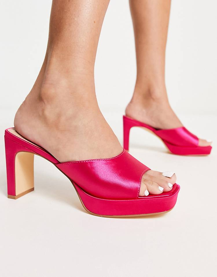 Ever New platform heel mule in hot pink